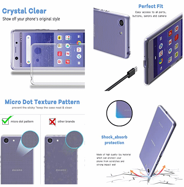 Xperia Ace お勧めの液晶画面とカメラレンズの両方を保護するクリアケース カバー