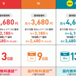 ワイモバイル：2年契約と解約金撤廃した新料金（3GB2680円、9GB3680円、13GB4680円）